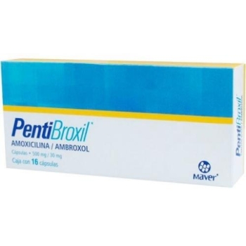 PENTIBROXIL AMOXICILINA AMBROXOL 500MG 30MG 16 CAPSULAS