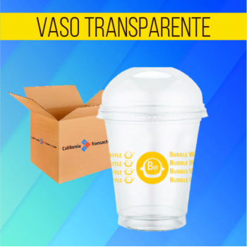 VASO OFICIAL PET  CON TAPA DOMO 12 oz