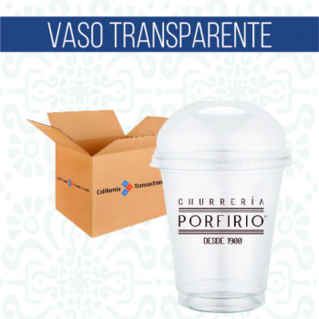 VASO  OFICIAL PET CON TAPA DOMO 12 oz