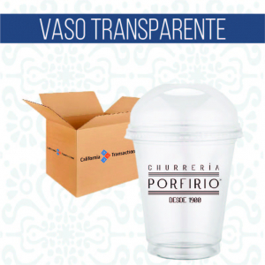 VASO  OFICIAL PET CON TAPA DOMO 12 oz