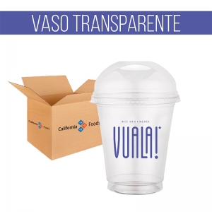 VASO OFICIAL PET CON TAPA 12 oz