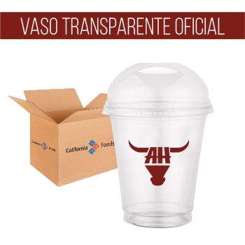 VASO TIPO CRISTAL OFICIAL CON TAPA PLANA 16 ONZAS 100 PZA