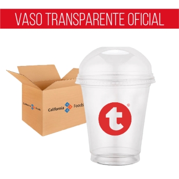 VASO TIPO CRISTAL OFICIAL CON TAPA PLANA 16 ONZAS 100 PZA