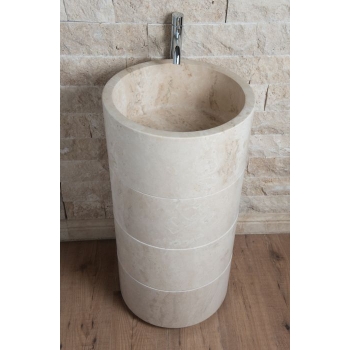FREESTANDING TRAVERTINE WASHBASIN
