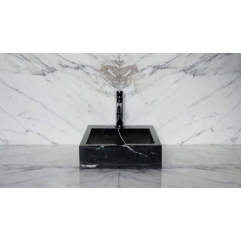 SMAL WASHBASIN IN BLACK MARBLE 30x42cm