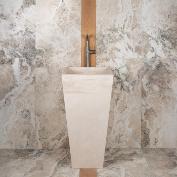 COLUMN TRAVERTINE WASHBASIN 43x83cm