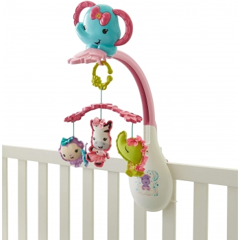 Fisher-Price Móvil 3 en 1 Amigos Rosa