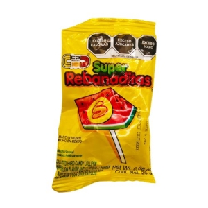 Candy Pop Super Rebanaditas Paleta sabor sandia c/20Pzs