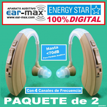 Paquete de 2 EAR MAX® ENERGY STAR - Aparato Auditivo 100% DIGITAL