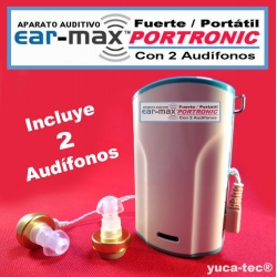 EAR MAX® PORTRONIC - Fuerte & Portátil Aparato Auditivo con 2 Audífonos