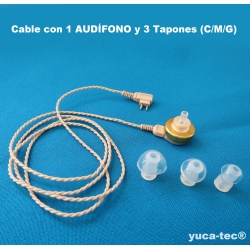 CABLE con 1 Audífono y 3 Tapones - Ear Max®