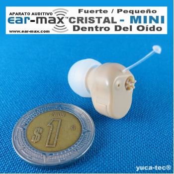 EAR MAX® Cristal MINI - Aparato Auditivo Auxiliar - Dentro Del Oído