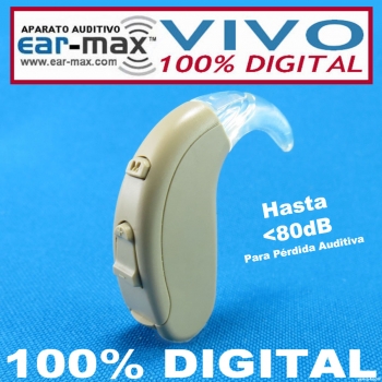 Ear Max® VIVO - 100% DIGITAL - Aparato Auditivo Auxiliar – Estilo Curveta