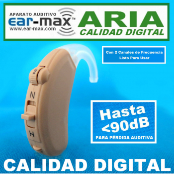 Ear Max® ARIA – CALIDAD DIGITAL - Aparato Auditivo Auxiliar – Estilo Curveta