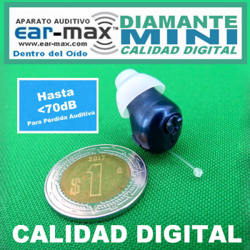 Ear Max® Diamante MINI - Aparato Auditivo Auxiliar - Dentro Del Oído – CALIDAD DIGITAL