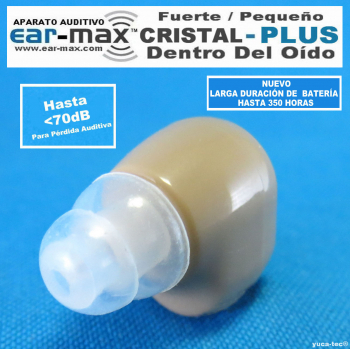 EAR MAX® Cristal PLUS - Aparato Auditivo Auxiliar - Dentro Del Oído