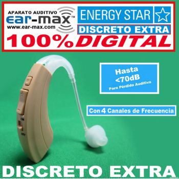 EAR MAX® ENERGY STAR - DISCRETO EXTRA - Aparato Auditivo 100% DIGITAL - con 4 Canales de Frecuencia