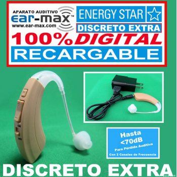 EAR MAX® ENERGY STAR DISCRETO EXTRA RECARGABLE - Aparato Auditivo 100% DIGITAL