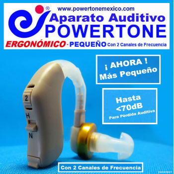 POWERTONE® ERGONÓMICO Pequeño - con 2 Canales de Frecuencia - Aparato Auditivo Auxiliar