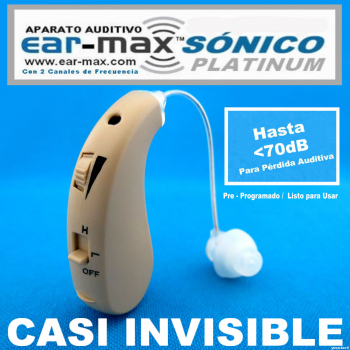 EAR-MAX® SÓNICO PLATINUM Aparato Auditivo Con 2 Canales de Frecuencia