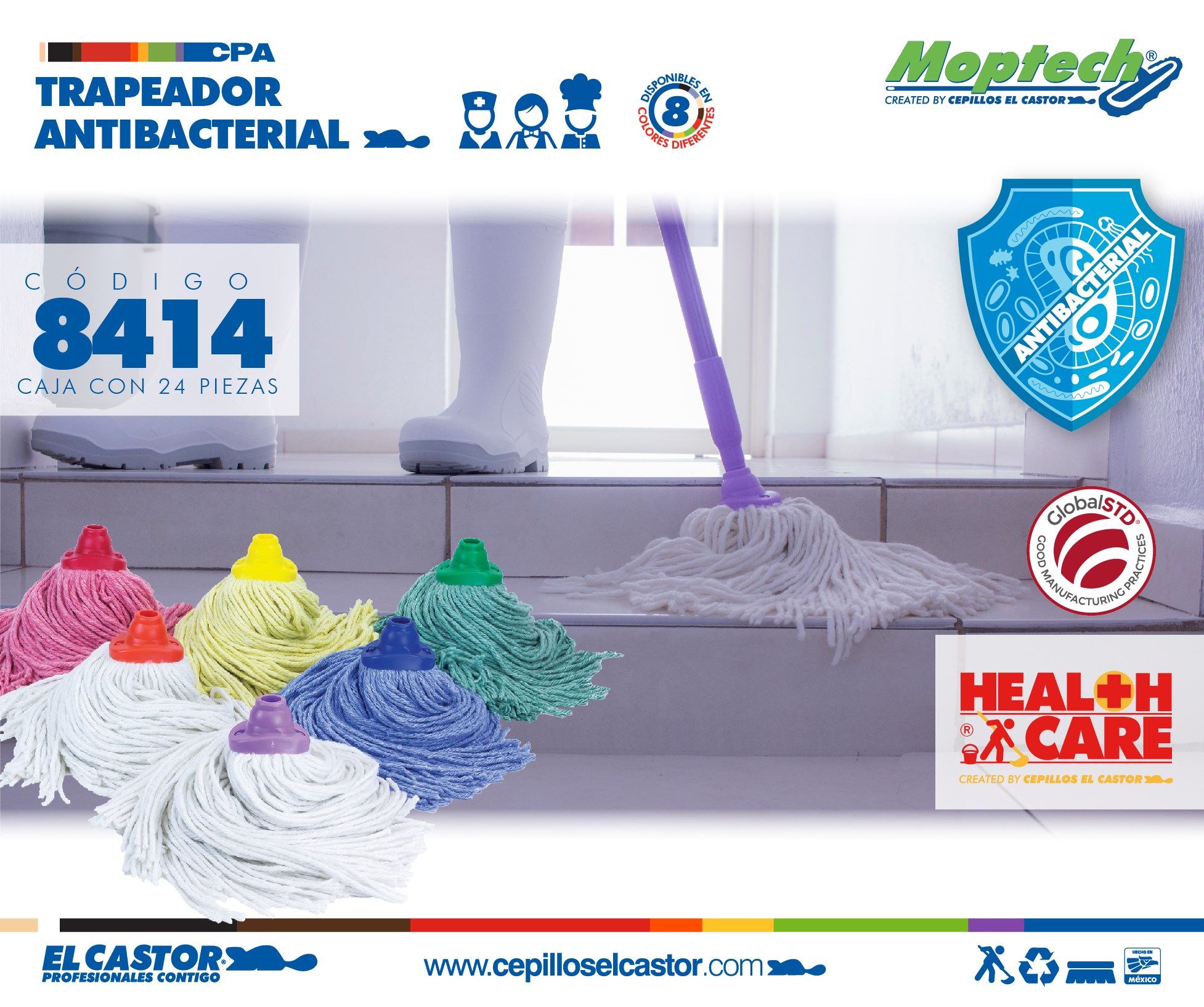 Trapeador Antibacterial 14 oz
