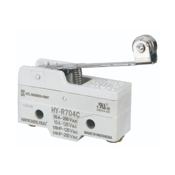 Micro switch básico con palanca larga y rodillo 1NA+1NC 10amp 250vca Mca.HANYOUNG