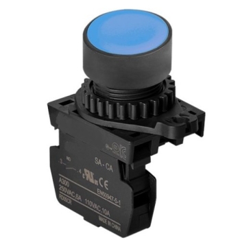 Botón Rasante iluminado verde de 22 mm completo con led y 1NA IP66 Mca Weg