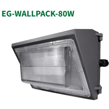 Wallpack de 80W a 120º de apertura con fuente de poder integrada de 100-277VAC IP65 Mca Energain