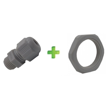 Conector glándula gris PVC PG-9 cuerda PG con tuerca IP-68 Mca.ALTECH