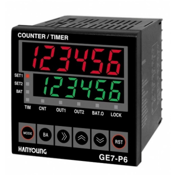 Contador 2 predeterminados con Batch 72x72mm 6 digitos HANYOUNG