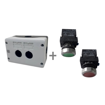 estacion-de-botones-2-orificios-pvc-ip66-color-gris-para-botones-de-22mm-de-diam-weg-y-2-pulsadores-rasantes-momentaneos-verde-y-rojo-22mm-chint