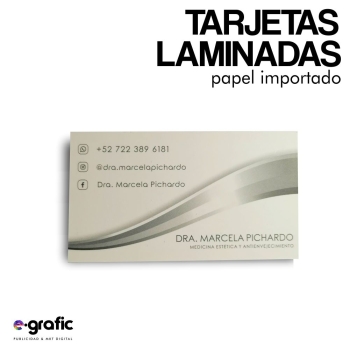 Tarjetas de presentación laminadas por ciento