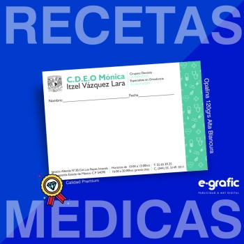 Recetarios Médicos (a todo color,Incluye Diseño)