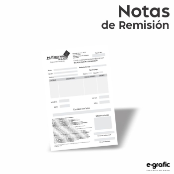 Notas de Remisión un cuarto de carta