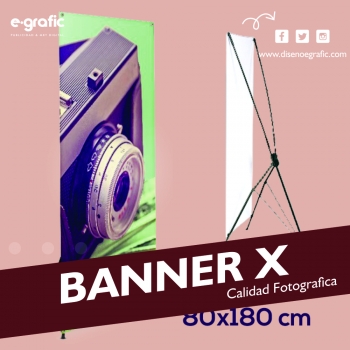BANNER-X ESTRUCTURA Y LONA 80X180CM
