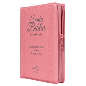 Biblia RVR1960 Mediana Letra Gde. Imit. Piel Rosa Cierre e Índice PJR