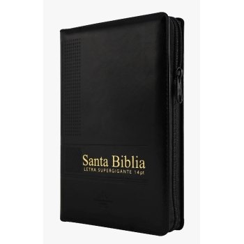 Biblia RVR60 letra Gigante Manual Imit Piel Negro índice y Cierre 14 Puntos