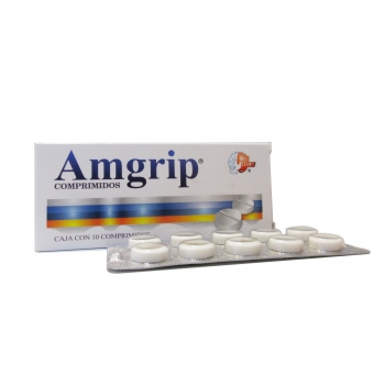 AMGRIP 10 comprimidos (Paracetamol+Cafeina+Fenilefrina+Clorfenamina+ Moroxidina) 300/50/5/4/100 mg