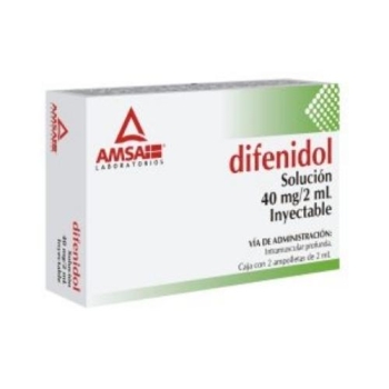 DIFENIDOL 40MG SOL INY 2 ML 2 amps