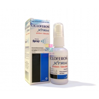 CICLOFERON XTRM (ACICLOVIR/LIDOCAINE) 5/2G SPRAY 50ML **This product cannot be shipped outside of Mexico**