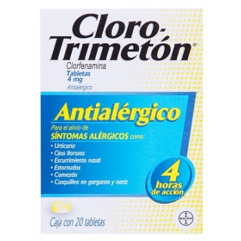 CLORO-TRIMETON 20 TABS 4MG