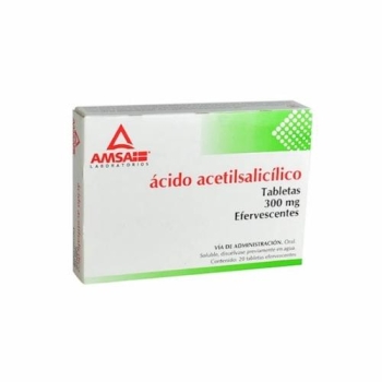 ACIDO ACETILSALICILICO 300MG 20 TABLETAS EFERVECENTES