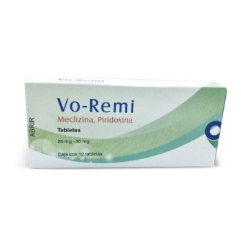 VO-REMI (MECLIZINA/PIRIDOXINA) 25MG/50MG 12 TABLETAS