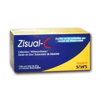 ZISUAL-C (LIDOCAINA, HIDROCORTISONA, OXIDO DE ZINC, SUBACETATO DE ALUMINIO) 1TUBO 30G