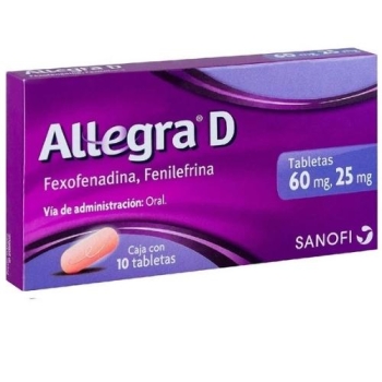 ALLEGRA D (FEXOFENADINA, FENILEFRINA) 60MG/25MG 10 TABLETAS