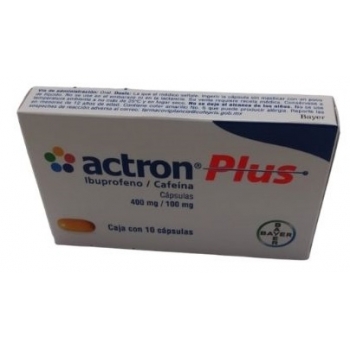 ACTRON PLUS (IBUPROFENO/CAFEINA) 400MG/100MG 10 CAPSULAS