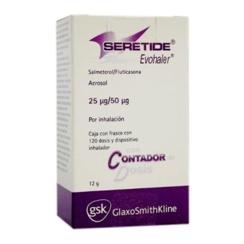 SERETIDE EVOHALER (SALMETEROL, FLUTICASONE) 25UG/50UG 120 DOSES