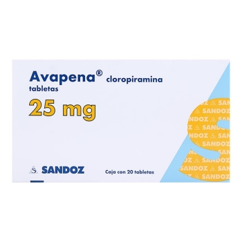 AVAPENA (CLOROPIRAMINA) 25MG 20 TABLETAS