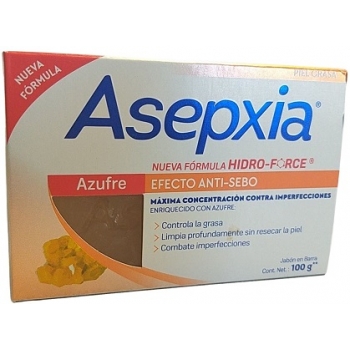 ASEPXIA AZUFRE EFECTO ANTI-SEBO PIEL GRASA JABON EN BARRA 100G