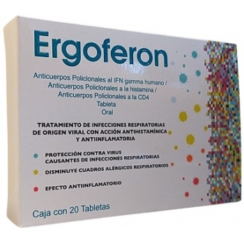 ERGOFERON (POLYCLONAL ANTIBODIES TO HUMAN IFN GAMMA, TO HISTAMINE, TO CD4) 20 TABLETS